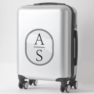 Monogram Initialen Modern Eenvoudige Bagage Sticker