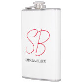 Monogram Initialen Naam Duidelijk Modern Minimalis Heupfles (Links)