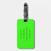 Monogram Initialen Naam Sjablonen Neon Green Gift Bagagelabel (Achterkant verticaal)