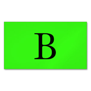 Monogram Initialen Neon Green Bright Colorful Cool Magnetisch Visitekaartje