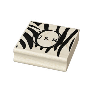 Monogram Initialen op Zebra Print Stempels
