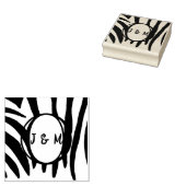 Monogram Initialen op Zebra Print Stempels (Gestempeld)