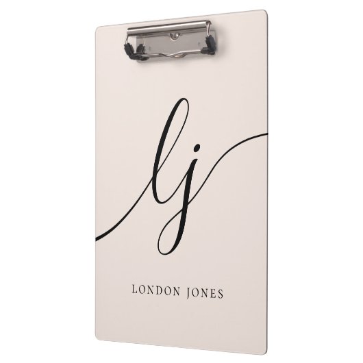 Monogram Initialen Professional Minimal Script Nam Klembord (Links)