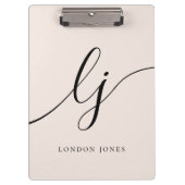 Monogram Initialen Professional Minimal Script Nam Klembord (Voorkant)