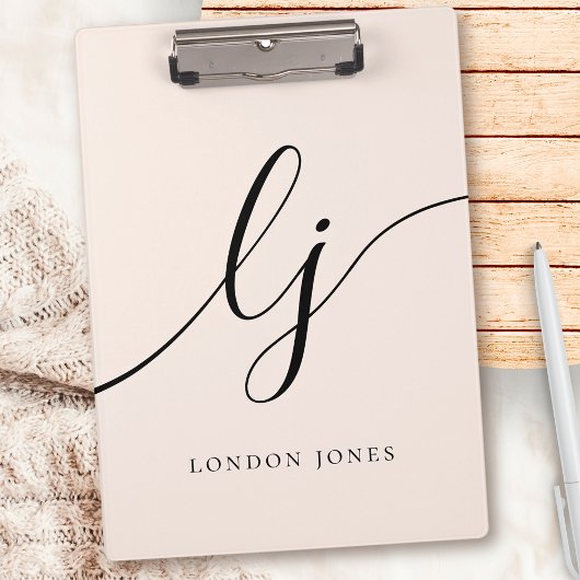 Monogram Initialen Professional Minimal Script Nam Klembord
