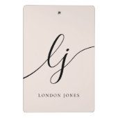 Monogram Initialen Professional Minimal Script Nam Mini Klembord (Achterkant)