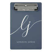 Monogram Initialen Professional Minimal Script Nam Mini Klembord (Voorkant)