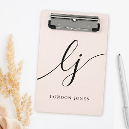 Monogram Initialen Professional Minimal Script Nam Mini Klembord