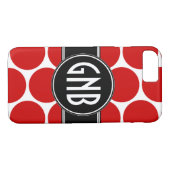 MONOGRAM INITIALEN RED POLKA DOTS Case-Mate iPhone CASE (Achterkant (Horizontaal))
