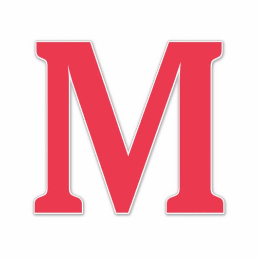 Monogram Initialen Rode Vette Aangepaste Naam Tren Sticker (Voorkant)