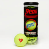 Monogram Initialen Rood hartkaartje Valentijnsdag Tennisballen (Doos)