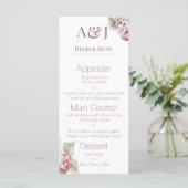 Monogram Initialen Roze & Witte Hydrangea Bloemen Menu (Staand voorkant)