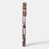 Monogram Initialen Schattige Perzik Grijs Crème Bl Case-Mate iPhone Case (Achterkant / Rechts)