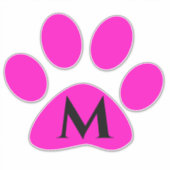 Monogram Initialen Schilderen Roze zwart geluid Sticker (Voorkant)