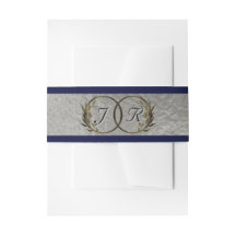 Monogram Initialen Silver Ribbon Wedding