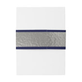 Monogram Initialen Silver Ribbon Wedding Uitnodigingen Wikkel (Achterkant Voorbeeld)