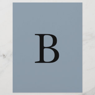 Monogram Initialen Stoffig Blauw Bruiloften Bruids Briefhoofd