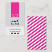 MONOGRAM INITIALEN tabblad modern zwart roze grijs Visitekaartje (Voorkant / Achterkant)