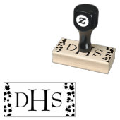 Monogram Initialen van de Rooster Rubberstempel (Gestempeld)