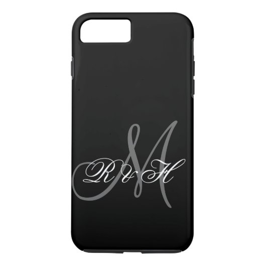 MONOGRAM-INITIALEN VOOR ZWARTE GRAY Case-Mate iPhone CASE (Achterkant)