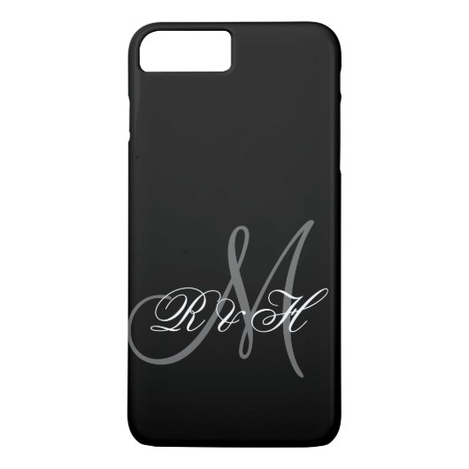 MONOGRAM-INITIALEN VOOR ZWARTE GRAY Case-Mate iPhone CASE (Achterkant)