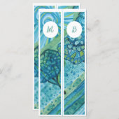 Monogram Initialen Whimsical Twee Bladwijzer (Voorkant / Achterkant)