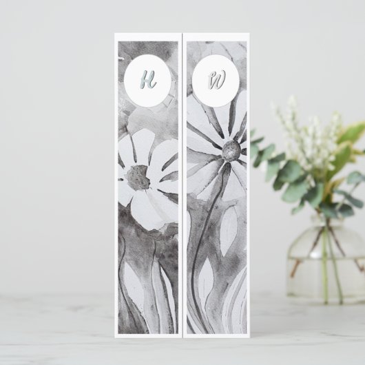 Monogram Initialen Whimsical Twee Bladwijzer (Staand voorkant)