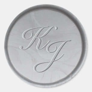 Monogram Initialen Zilveren Wax Seal Sticker
