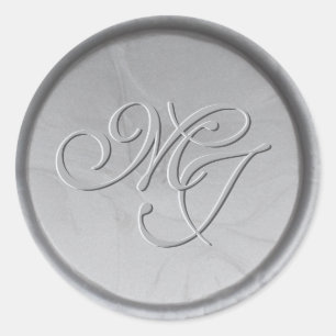 Monogram Initialen Zilveren Wax Seal Sticker