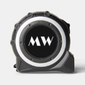 Monogram Initialen Zwart Constructie Handyman Rolmaat (Voorkant)