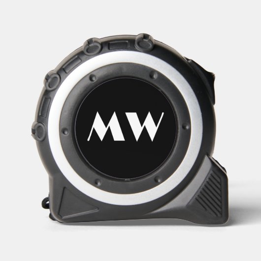 Monogram Initialen Zwart Constructie Handyman Rolmaat (Voorkant)