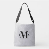 Monogram Initialen zwarte houtskool Crossbody Tas (Voorkant)