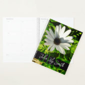 MONOGRAM INITIALES NOM PETITE PHOTO EN FLEURS BLAN (Devant avec enveloppe)