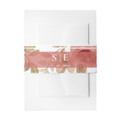 Monogram Initials Blush Floral Wedding  Uitnodigingen Wikkel (Voorkant Voorbeeld)