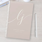 Monogram Initials Business Planner Script Pink