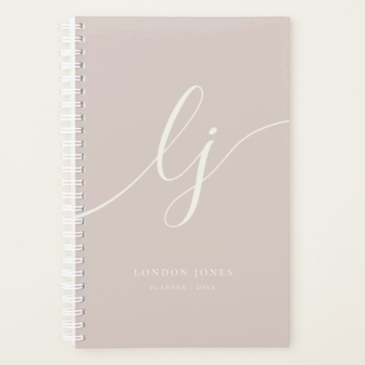 Monogram Initials Business Planner Script Pink (Devant)