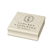 Monogram initials elegant border Ex Libris book Rubberstempel (Stempel)