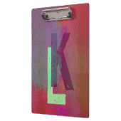 Monogram Initials Grunge Funky Purple Green Art Klembord (Links)