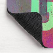 Monogram Initials Grunge Funky Purple Green Art Muismat (Hoek)