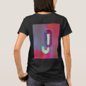 Monogram Initials Grunge Funky Purple Green Art T-shirt (Achterkant)