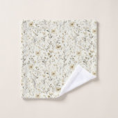 Monogram Initials Neutral Boho Florals Botanicals (Gant de toilette)