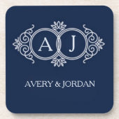 Monogram initials wedding  frame minimal design  bier onderzetter (Voorkant)