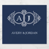 Monogram initials wedding  frame minimal design  likeurfles etiket (Enkel label)