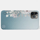 *~* Monogram Iridescent Blauwgroen getextureerde v Case-Mate iPhone Case (Achterkant (horizontaal))