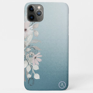 *~* Monogram Iridescent Blauwgroen getextureerde v iPhone 11 Pro Max Hoesje