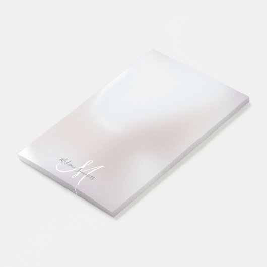 Monogram Iridescent Pearl Shimmer Post Post-it® Notes (Schuin)