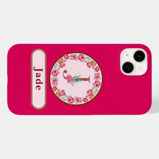  Monogram J Floral Case-Mate iPhone Case (Achterkant (horizontaal))