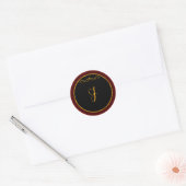 Monogram "J" goudkleurig script Ronde Sticker (Envelop)