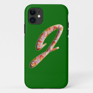 Monogram J in Rozen Patroon Iphone 5 Hoesje