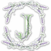 Monogram J Lavender Eucalyptus Sticker (Voorkant)